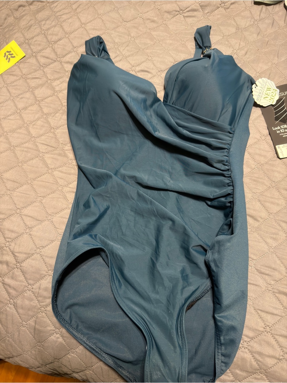 Miraclesuit Teal One-Piece Swimsuit with Ruching
